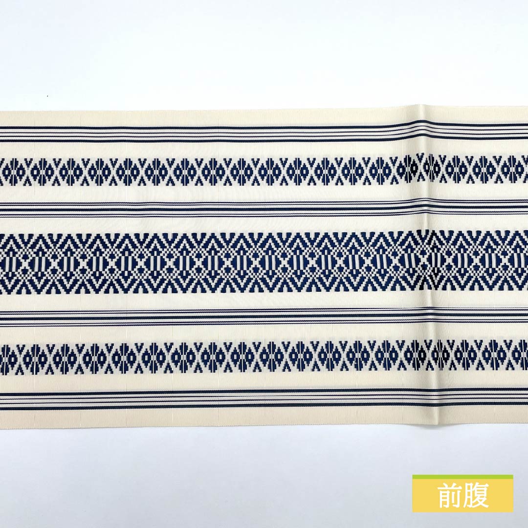 名古屋帯 砥粉色(とのこいろ) 博多織 献上柄 帯丈364cm 正絹 Sランク 全通 カジュアル 白系 1124007222311 開き仕立て