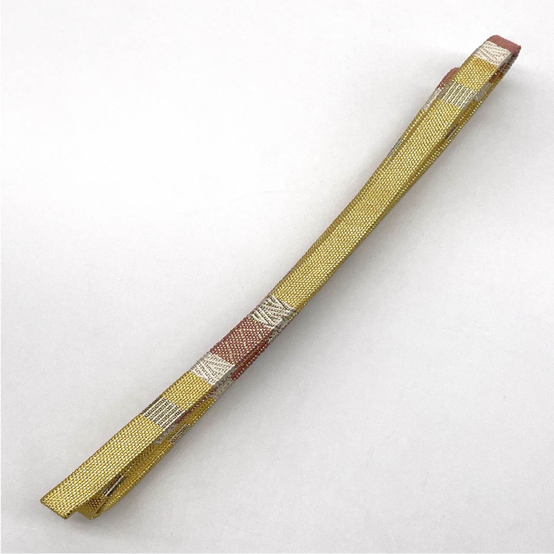 帯締め Sランク 四分紐 金色(きんいろ) 長さ約152.5cm 幅約1.1cm セミフォーマル 金系 1135004312321