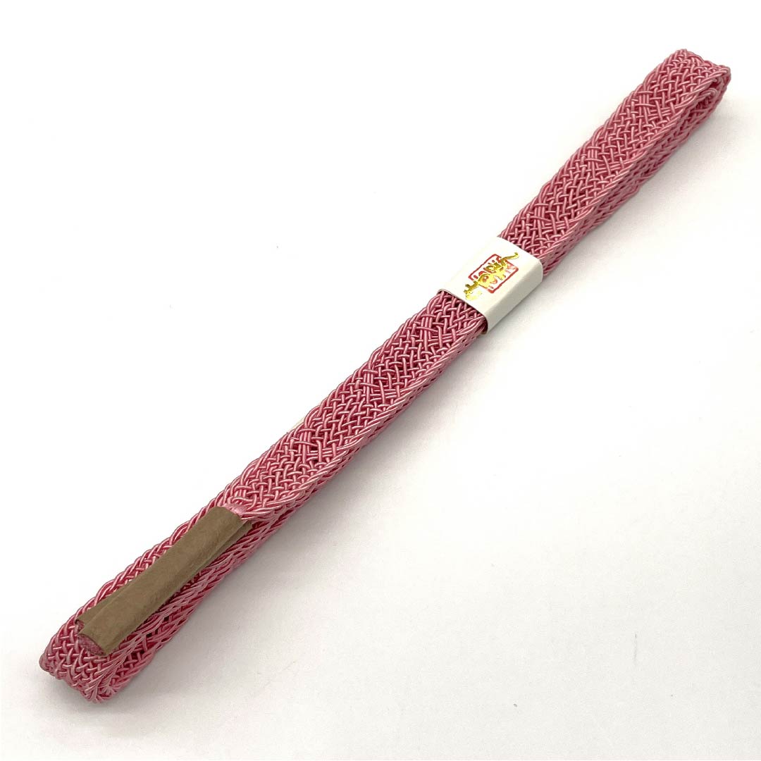 (New old stock) Obijime (belt tying) Pure silk, quarter-length string, medium crimson color (naka no kurenai iro), summer use, plain, length approx. 157cm, width approx. 1.5cm, casual, NEW rank, pink, 1135003291313