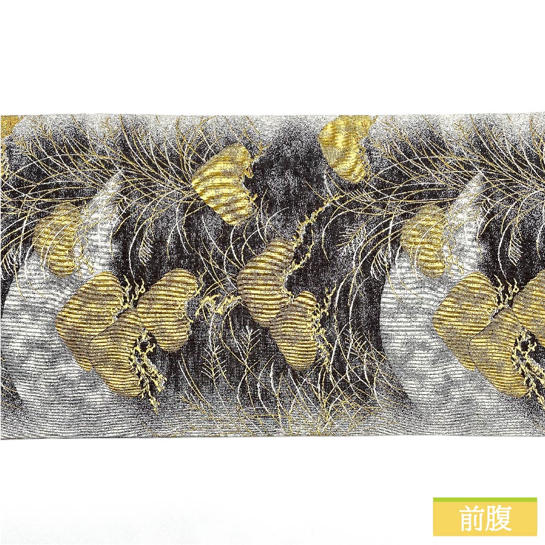 袋帯 正絹 銀色(ぎんいろ) 加納幸 琳派老松 箔霜華 帯丈448cm Sランク 六通 フォーマル 銀系 1123011382322