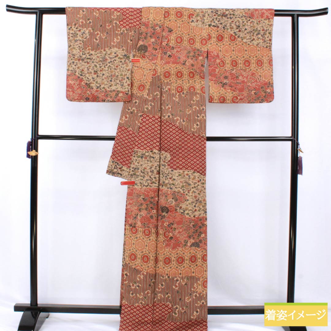 Visiting Kimono, Pure Silk, Grade A, Lined, Length 166.5cm, Sleeve Length 65cm, Kyoto Bingata, Classic Pattern, Artist's Work, Gradient Pattern, Product Number: 1112006843599