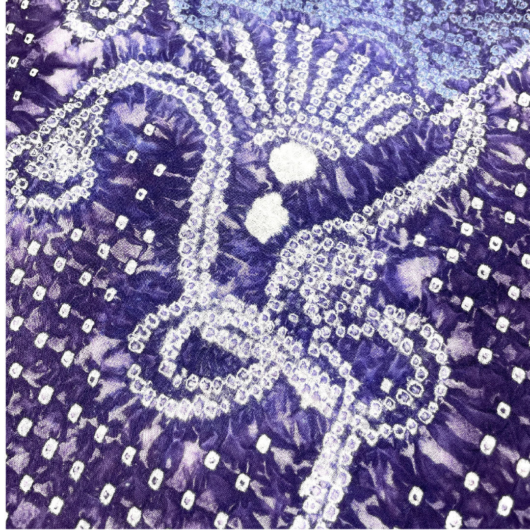 (新品)浴衣 有松鳴海本絞り 身丈163cm 裄丈68cm 扇模様木綿 NEWランク 単衣 身丈163cm 紫系 1118000701420