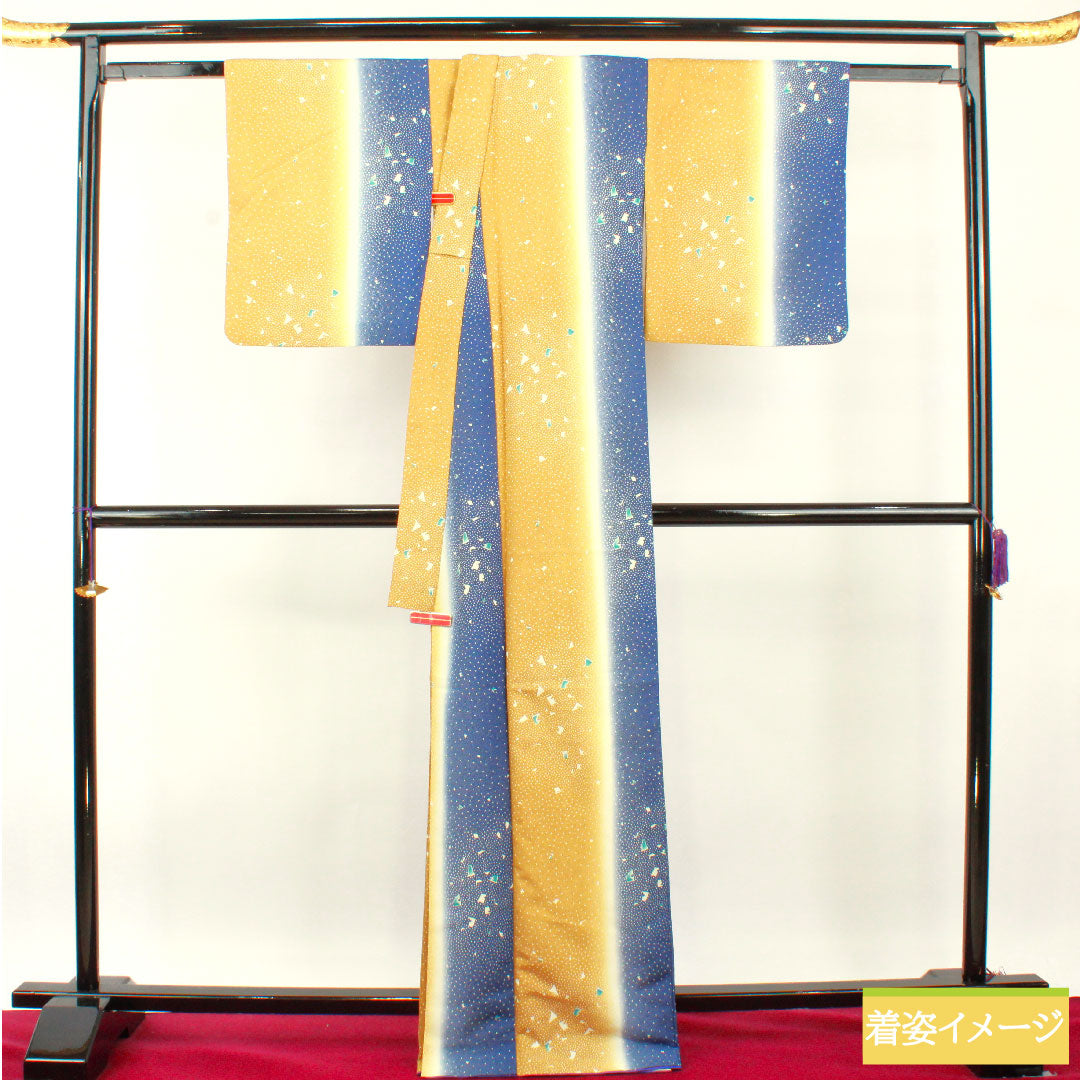 小花纹、涤纶、长度 168 厘米、袖长 66.5 厘米、内衬、赭石色、靛蓝、抽象图案、可水洗、S 级、渐变、1115004422599