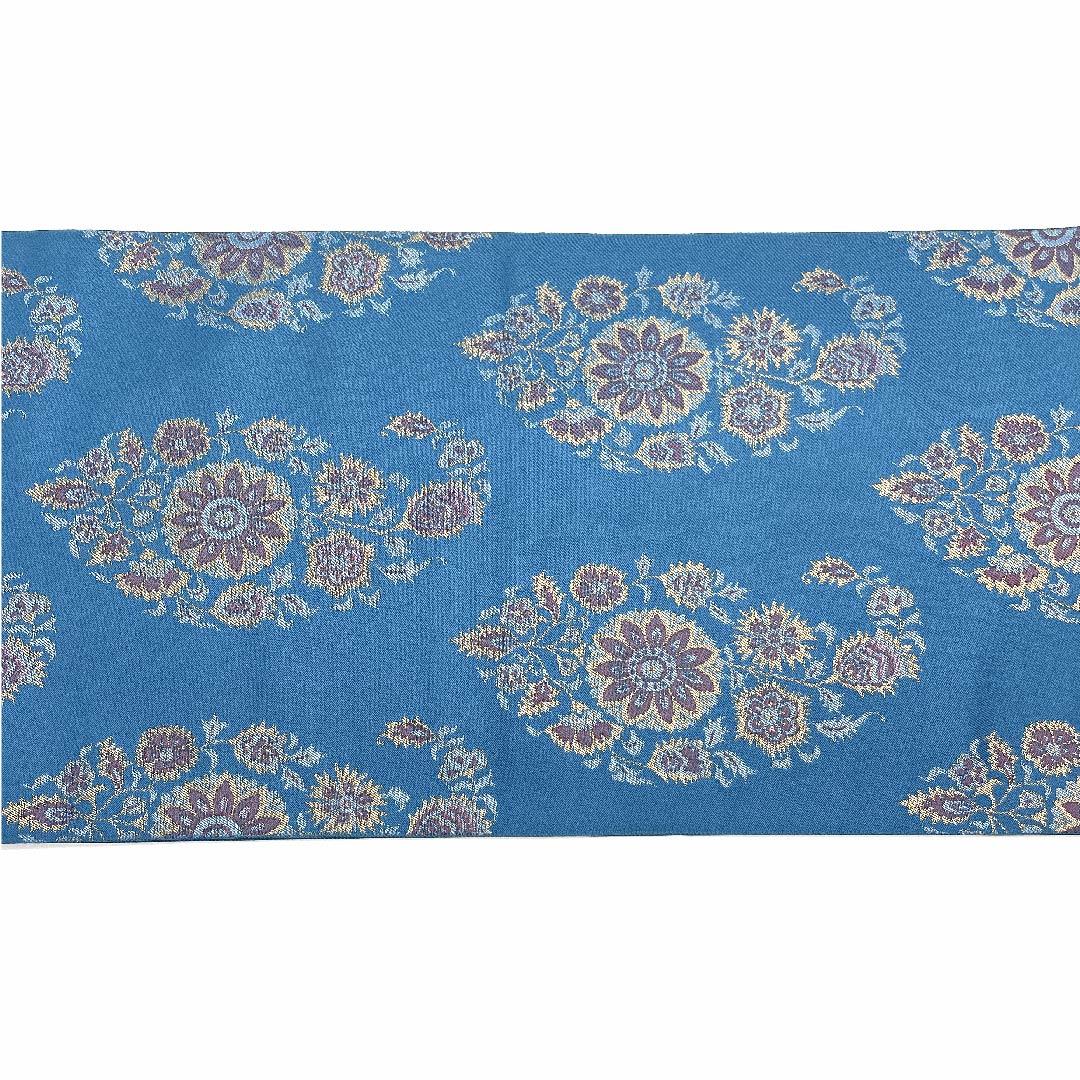 (未仕立)袋帯 次縹色(つぎのはなだいろ) 織悦 印度更紗 竜頭花文 帯丈416cm 正絹 NEWランク 六通 セミフォーマル 青系 1123006931317