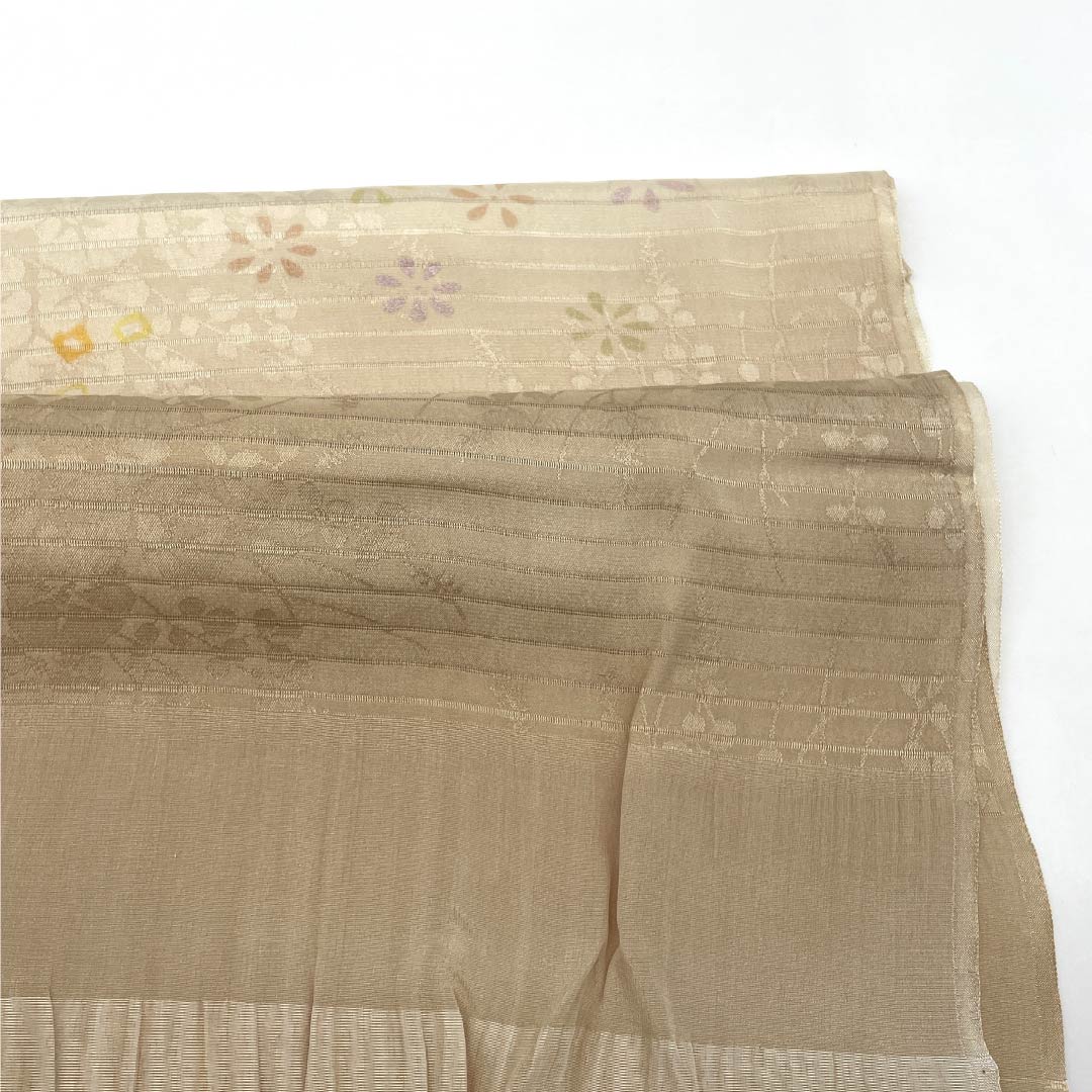 (Like new) Obijime and Obiage Set, Pure Silk, S-Rank, Tonokoiro (Stainless Steel), Length: Approx. 160cm, Width: Approx. 1.5cm, Semi-Formal, Beige, Product Number: 1141000102325