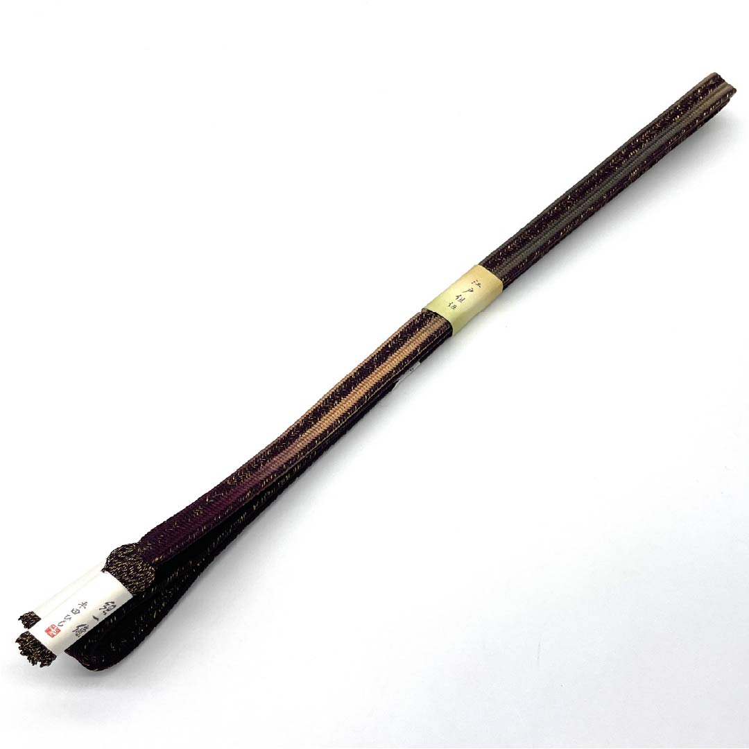 (新古品) 帯締め 正絹 四分紐 小紫色(こむらさきいろ) 平田組紐 貝ノ口縞遊玄染 長さ約170cm 幅約1.5cm フォーマル NEWランク 紫系 1135003371420