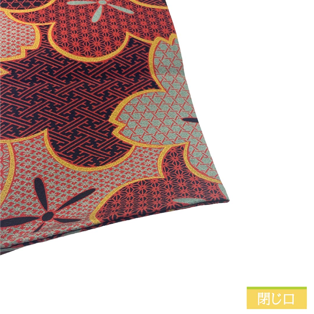 半幅帯 正絹 Sランク 黒色(くろいろ) 錆青磁色(さびせいじいろ) 桜 梅 吉祥文様 長尺 帯丈486cm 黒系 1125003782410