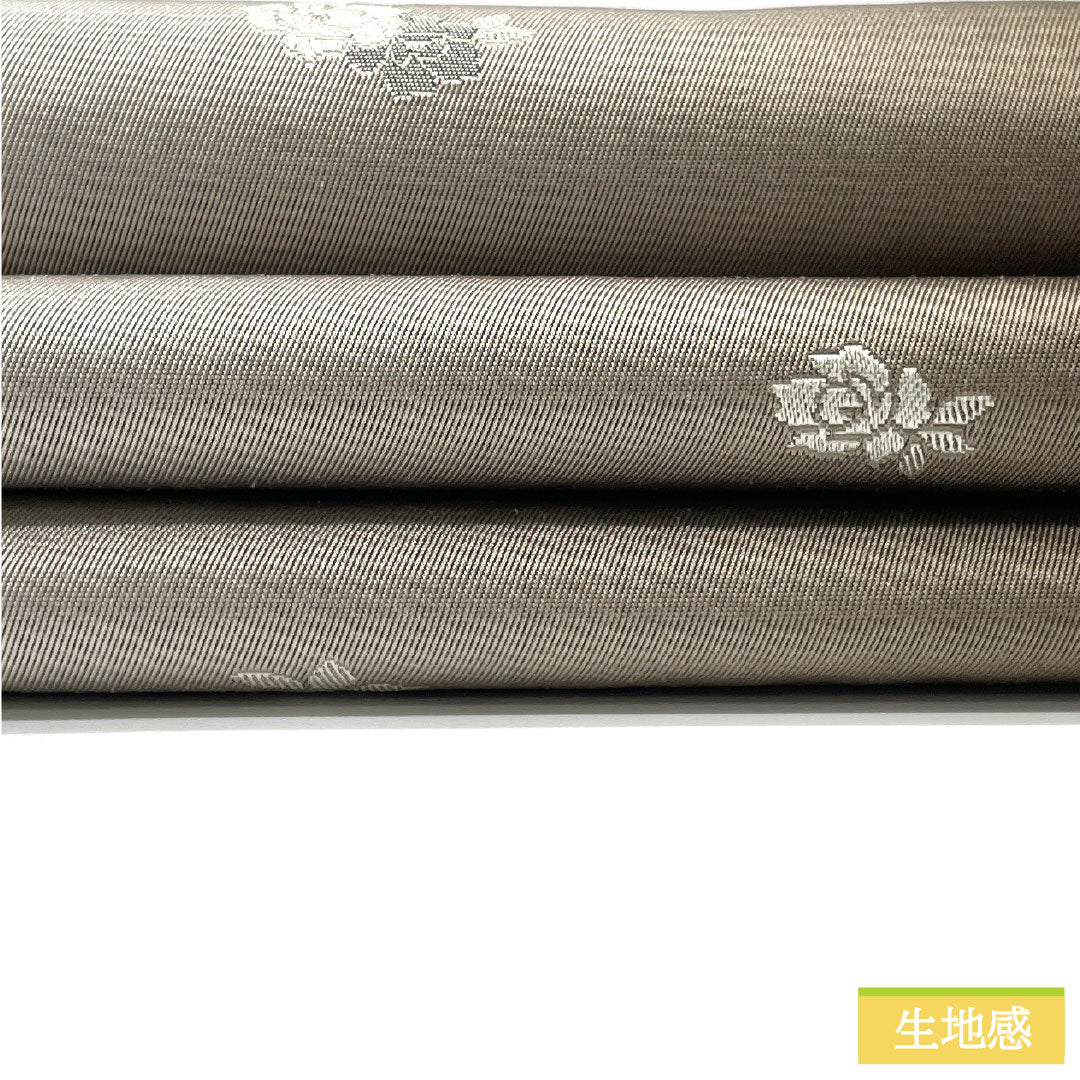 半幅帯 ポリエステル Sランク 薔薇 七宝 リバーシブル 帯丈424cm グレー系 1125002342422