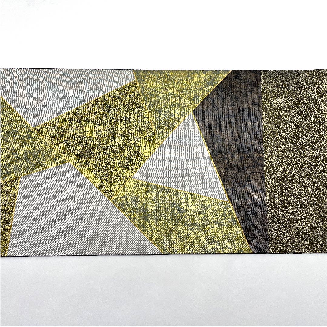 袋帯 黒色 切り嵌め 大島紬 帯丈432cm 正絹 Sランク 六通 フォーマル 黒系 1123008762310