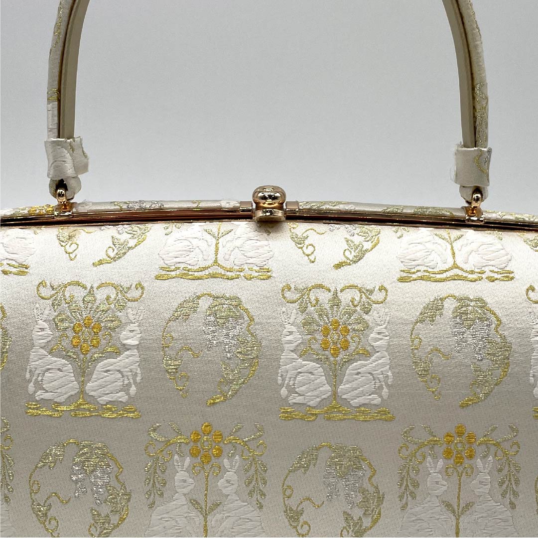 (新古品)草履バッグセット フォーマル Bランク 花うさぎ 帯地 Lサイズ クリーム系 1133000394415