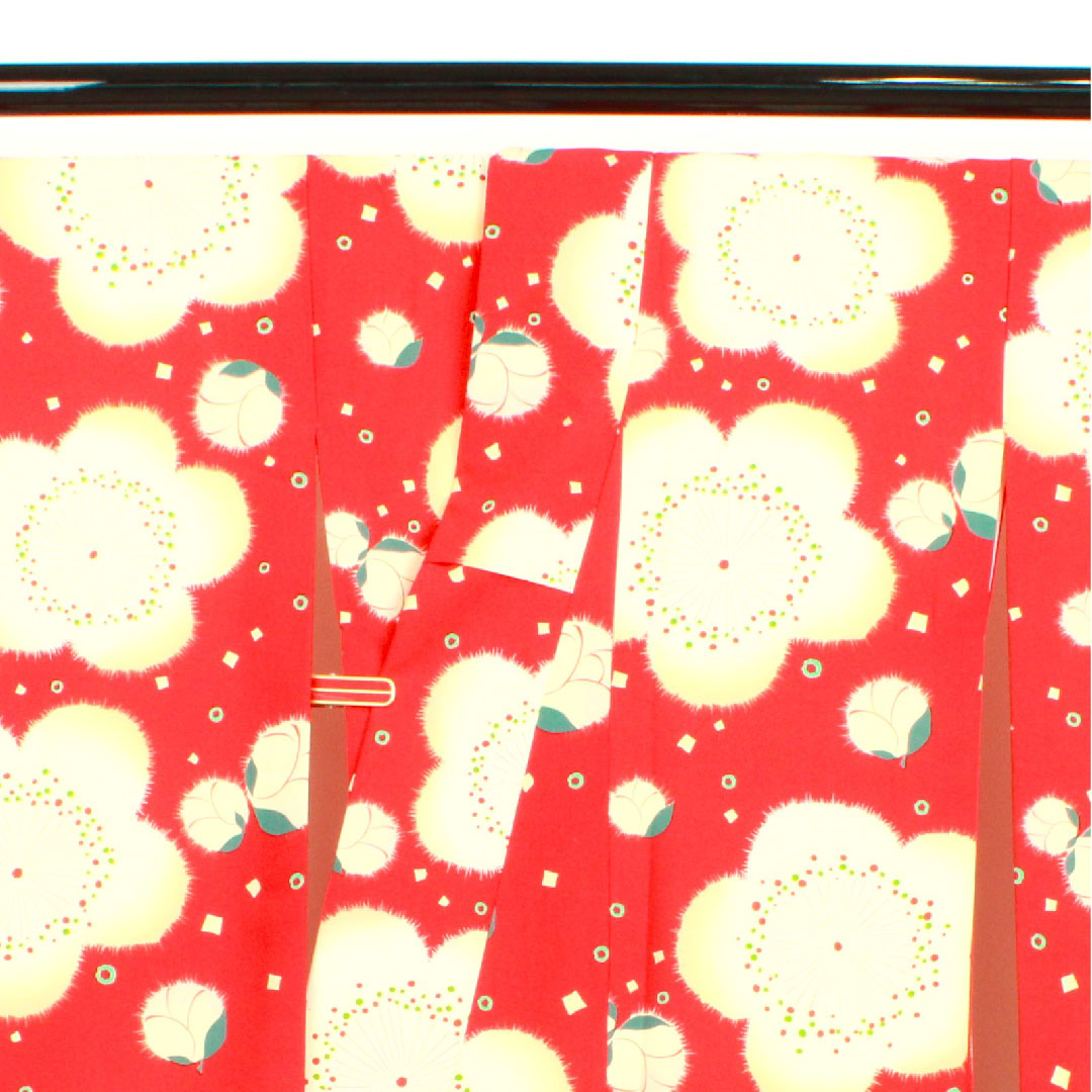 振袖 身丈171.5cm 裄丈67.5cm 袷 土耳古赤色 洗える着物 桜 ポリ Sランク 赤系 1113001082612