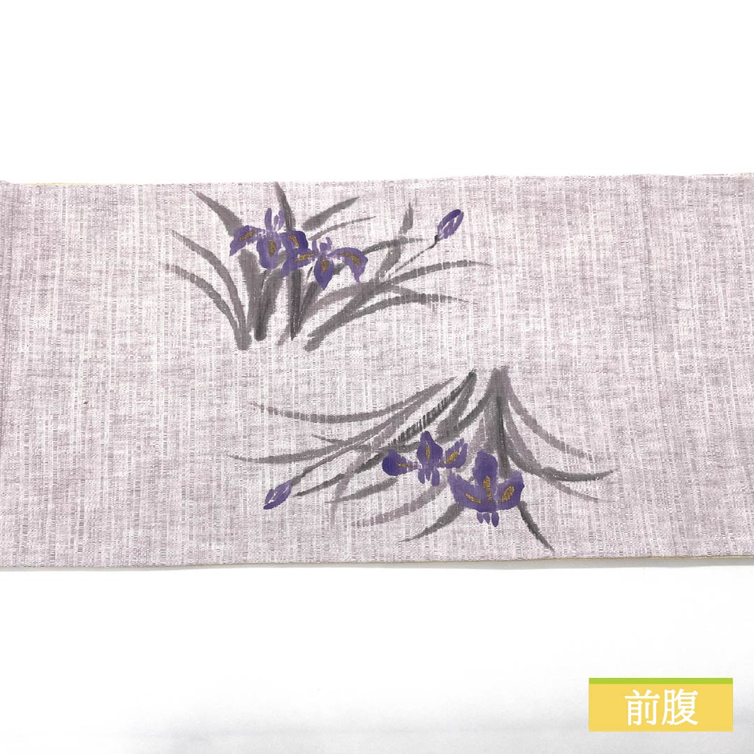 名古屋帯 霞色(かすみいろ) 染め帯 菖蒲 京袋帯 帯丈356cm 木綿 Aランク ポイント柄 カジュアル 紫系 1124006623320 開き仕立て