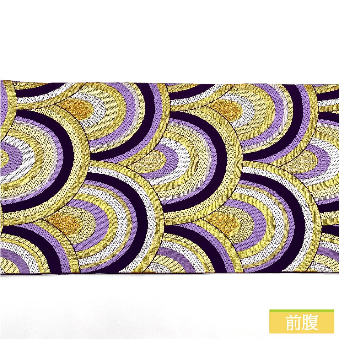 袋帯 正絹 葵色(あおいいろ) 青海波 帯丈412cm Sランク 六通 フォーマル 紫系 1123011922320