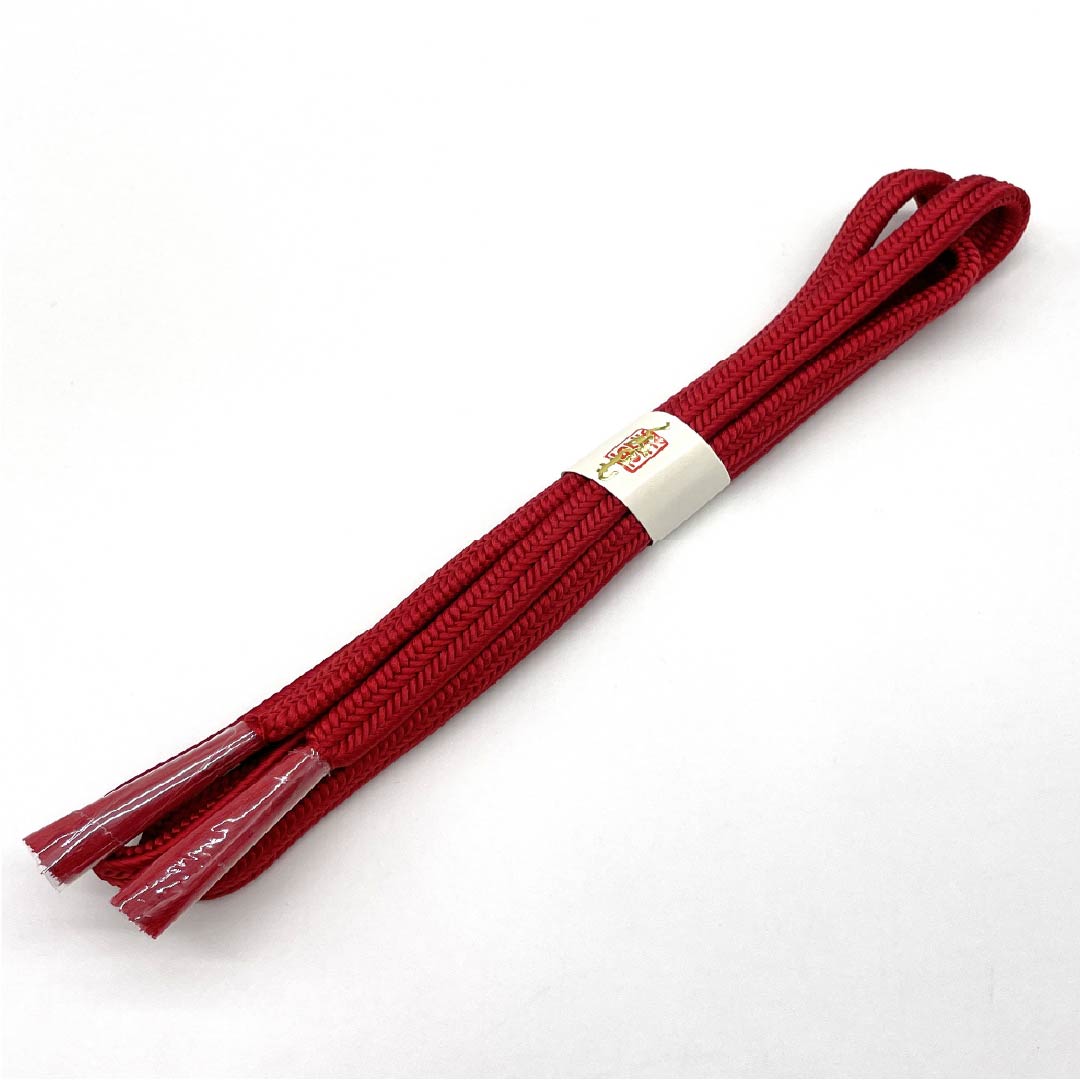 (New old stock) Belt fastener, pure silk, crimson red (beniaka-iro), crown set, new old stock, length approx. 156cm, width approx. 1cm, semi-formal, NEW rank, red, 1135003681312