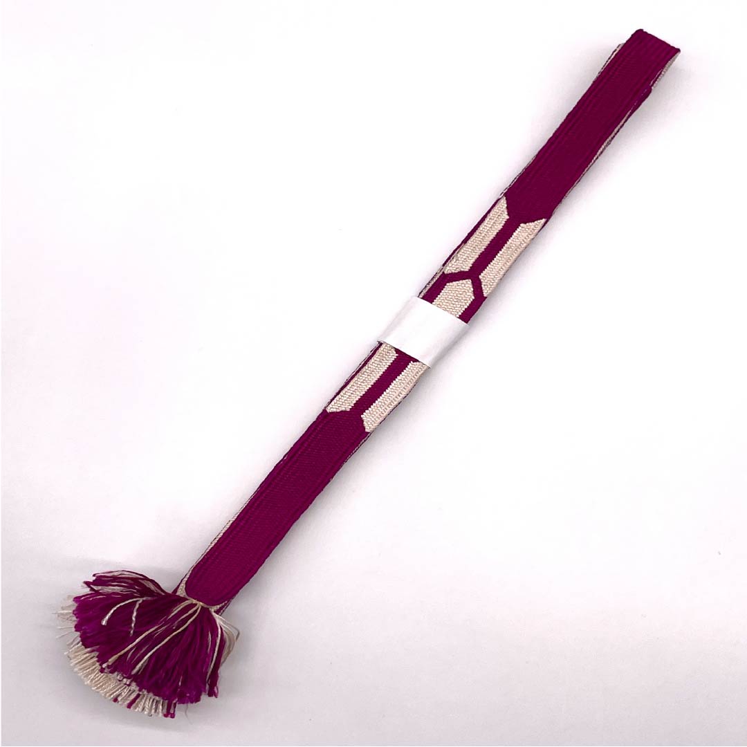 帯締め 正絹 Aランク 亀甲模様 長さ約147cm 幅約2.1cm セミフォーマル ピンク系 1135003843313