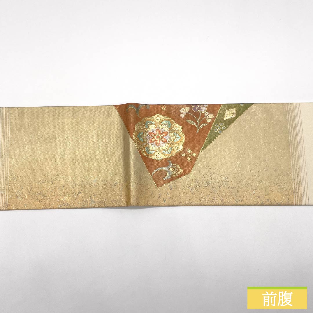 名古屋帯 鳳凰 華文 唐花 帯丈362cm 正絹 Sランク ポイント柄 セミフォーマル グラデーション系 1124008882399 名古屋仕立て