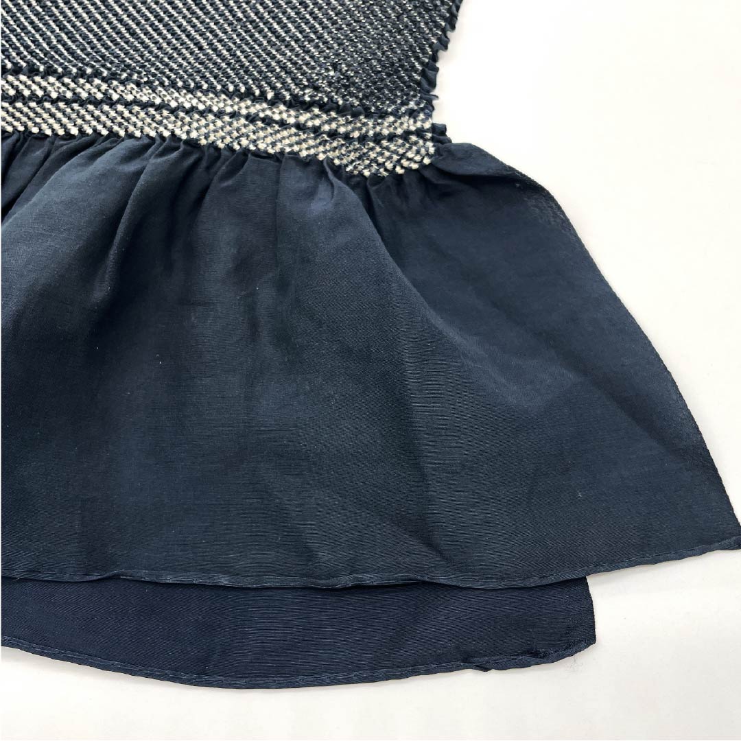 兵児帯 正絹 印度藍色(いんどあいいろ) 総絞り 帯丈262cm 幅25cm Sランク 紺系 1134000352918