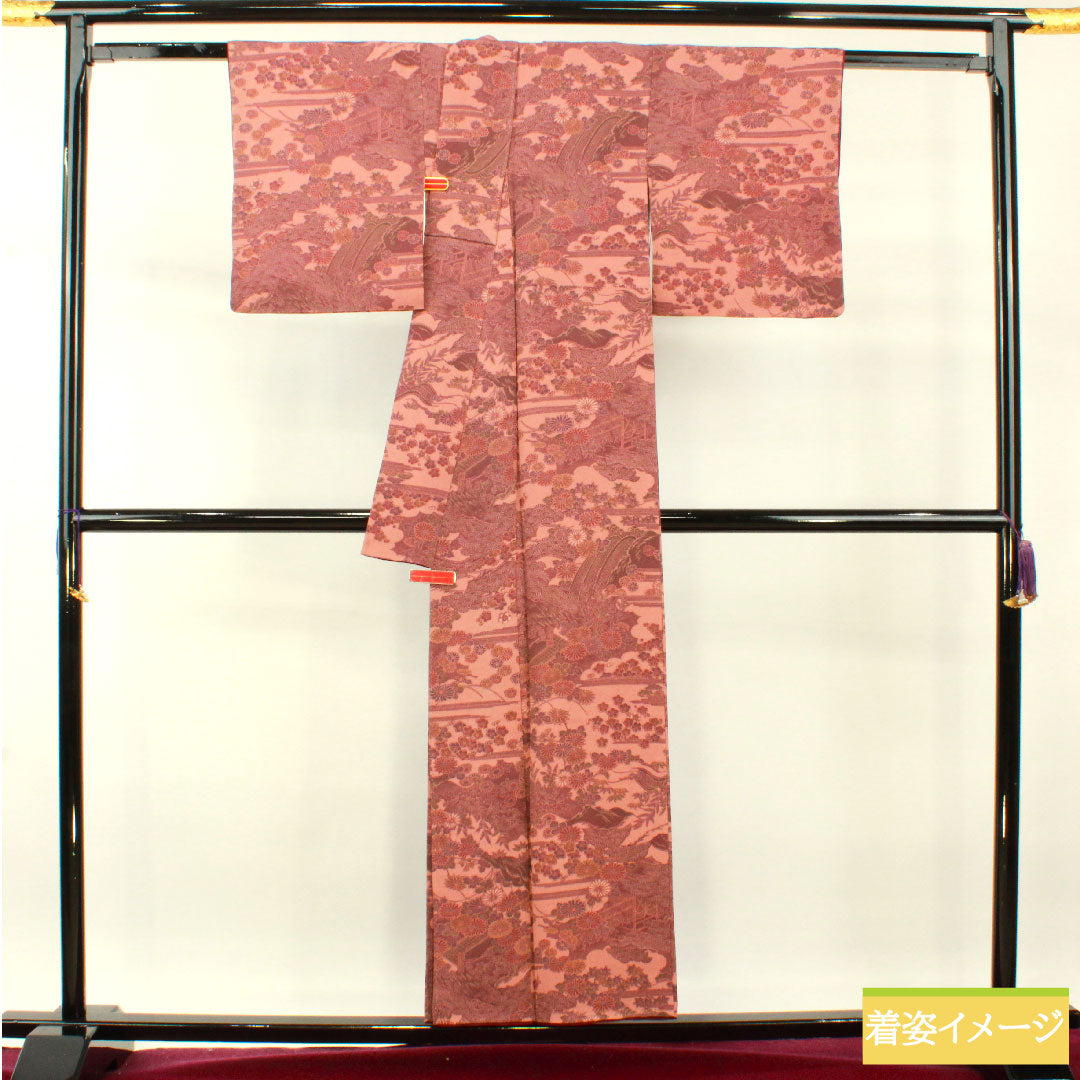 Komon, pure silk, length 152.5cm, sleeve length 60.5cm, lined, light purple, Edo Komon, Rokutani Hiroomi, traditional craftsman, Chayatsuji, S rank, purple, 1115004322220