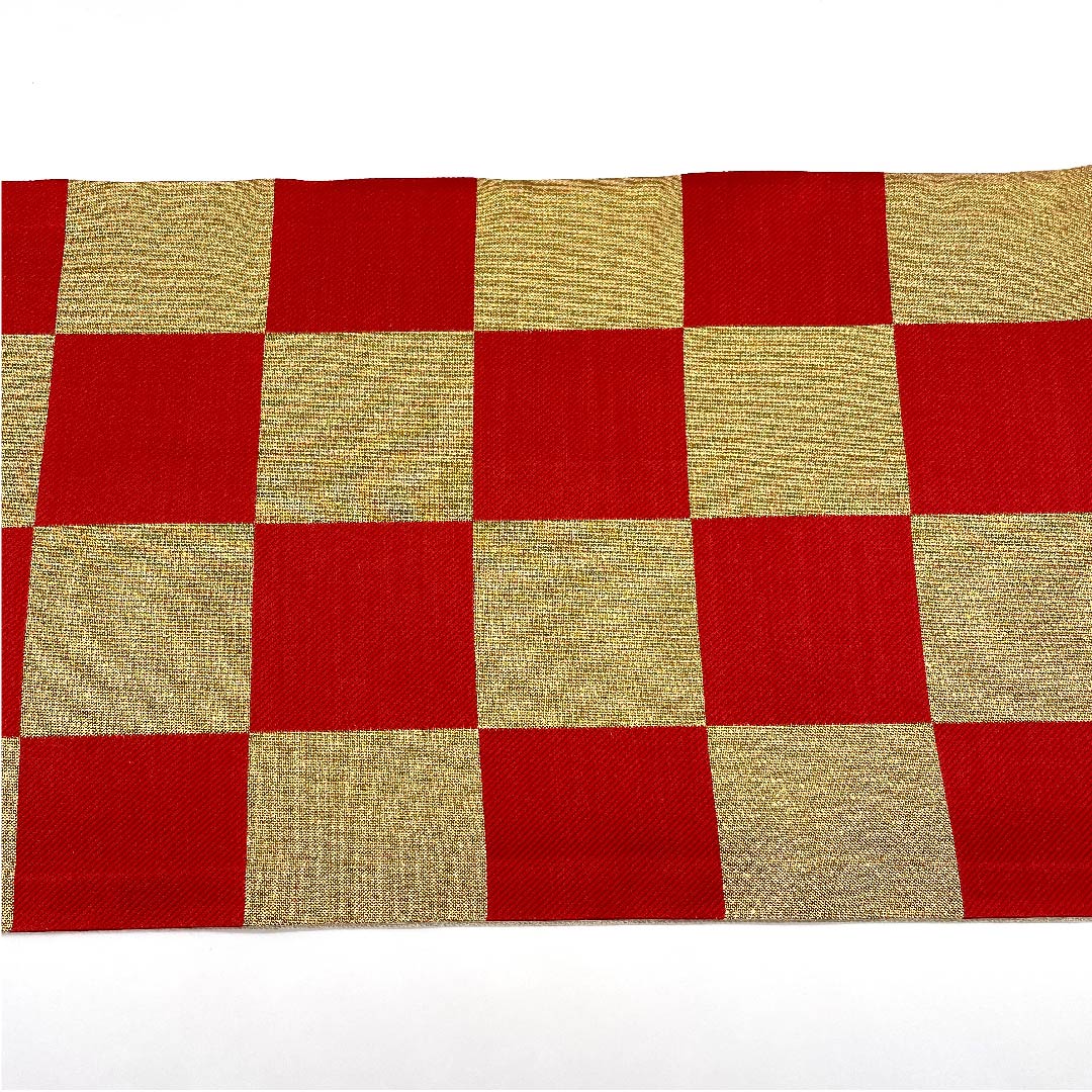 袋帯 金色 振袖用 市松 帯丈432cm 正絹 Aランク 六通 フォーマル 金系 1123006233321