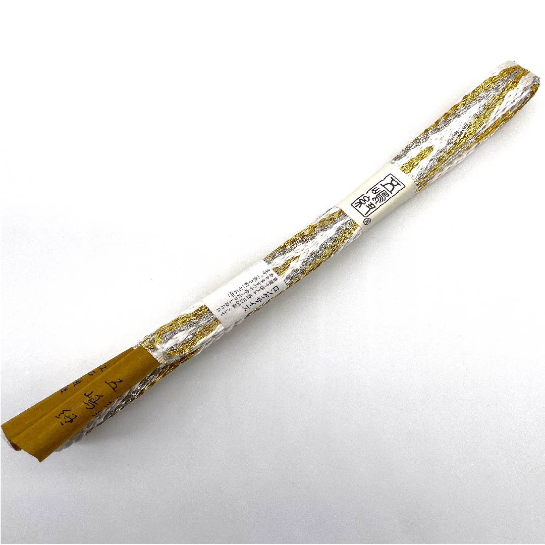 (新古品) 帯締め 正絹 四分紐 白色 五嶋紐 江戸組紐 長尺 長さ約175cm 幅約1.5cm フォーマル Sランク 白系 1135000452911