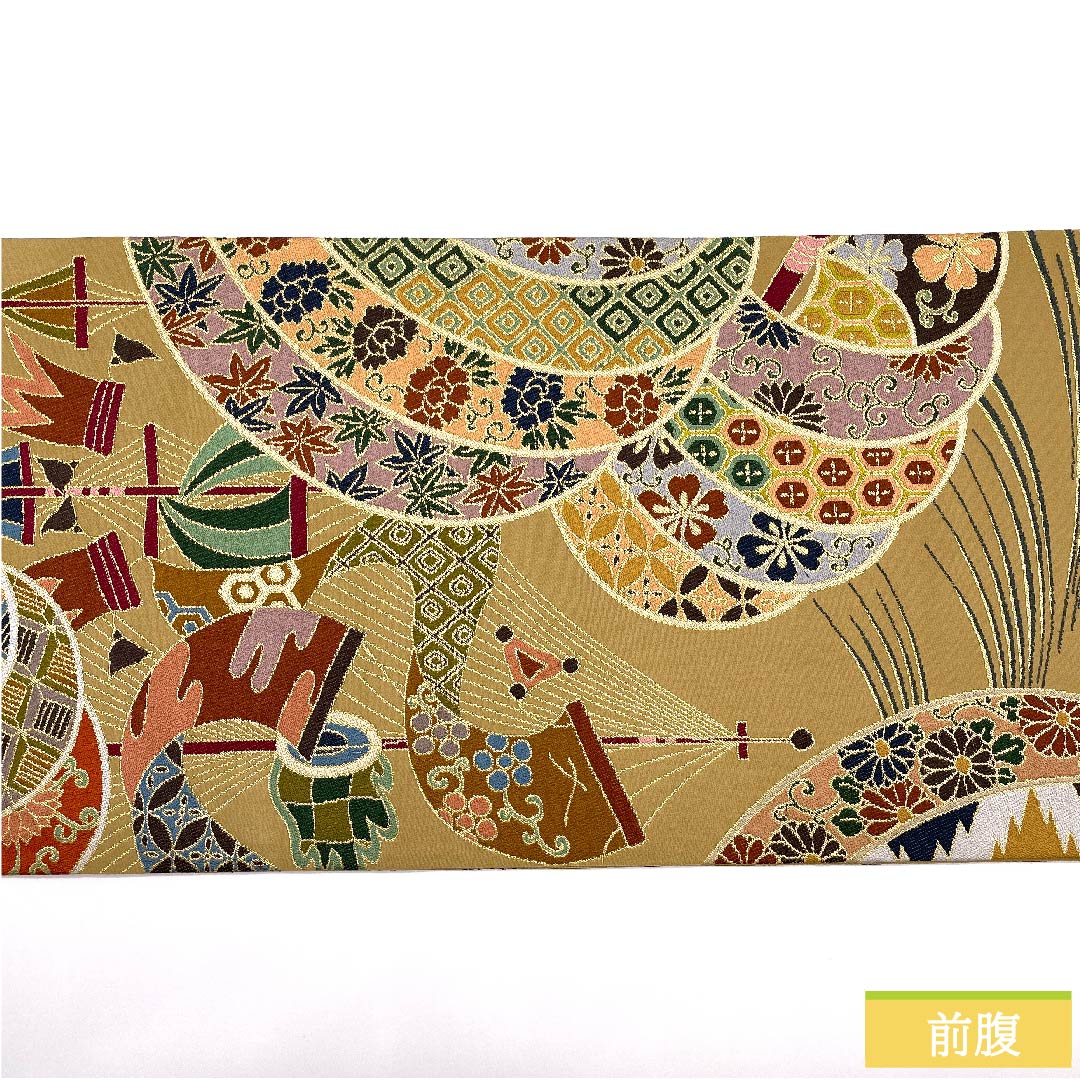 袋帯 胡桃色(くるみいろ) 振袖用 鳳凰 吉祥文様 白綾苑大庭 帯丈430cm 正絹 Sランク 六通 フォーマル 茶系 1123009662314