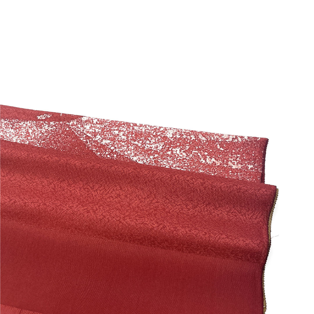 帯揚げ 正絹 Sランク セミフォーマル 海老色(えびいろ) 朽葉色(くちばいろ) 抽象模様 バイカラー 長さ約176cm 幅約29.5cm 赤系 1136001602912