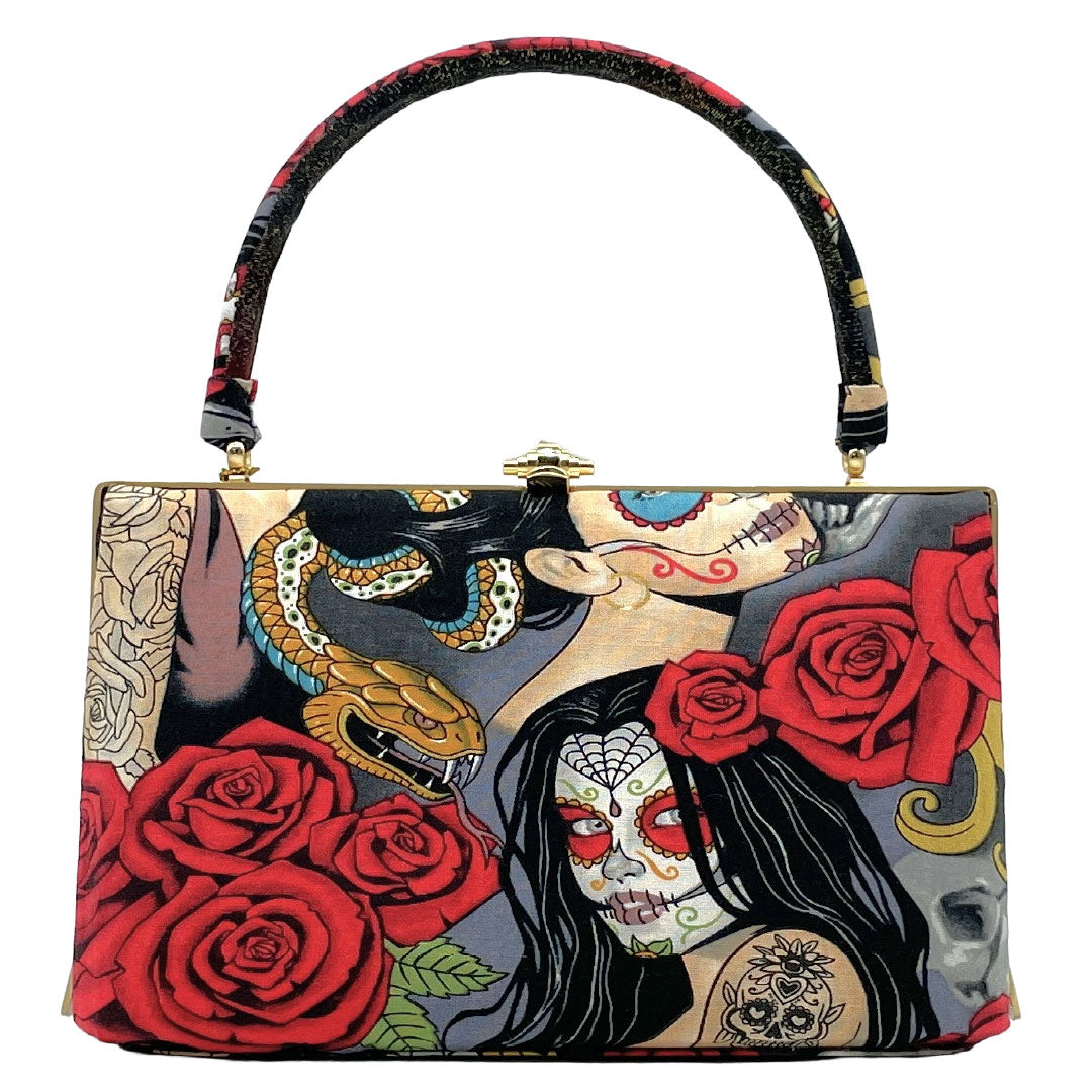 和装バッグ カジュアル NEWランク スカル 薔薇 ハンドメイド作家 グレー系 113900138122