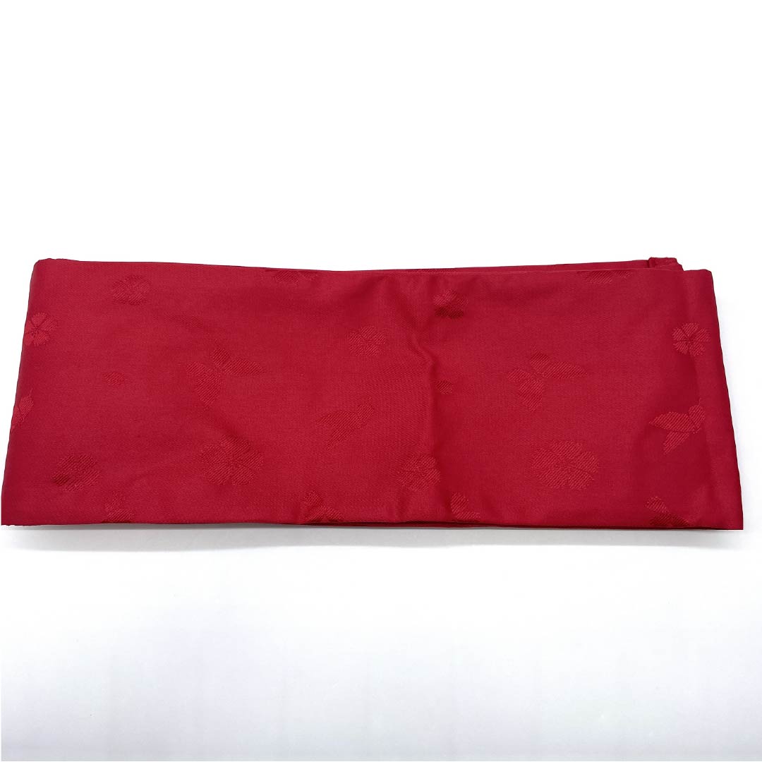 作り帯 ポリエステル 茜色(あかねいろ) 桜 浴衣用 Sランク 赤系 1131000692912