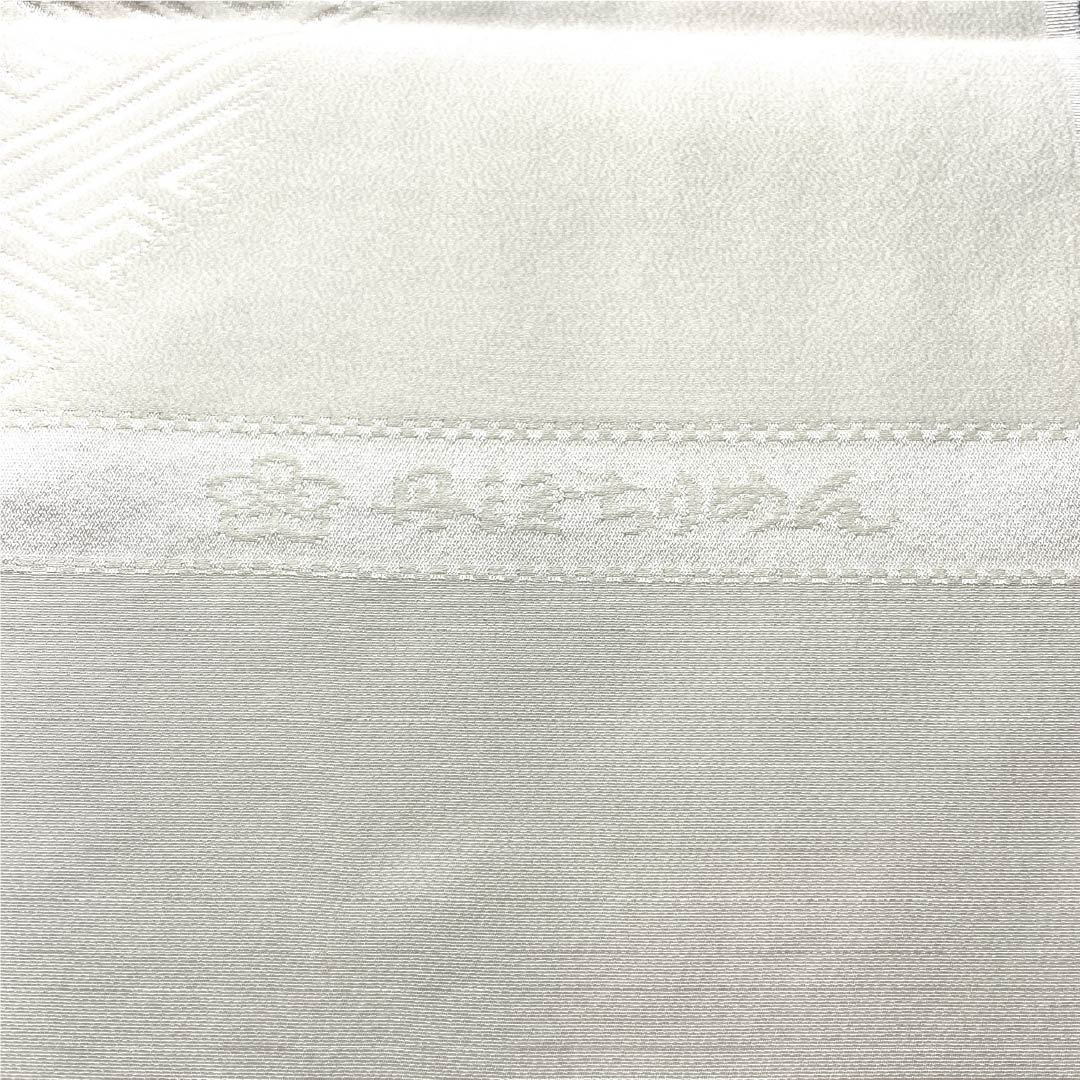 帯揚げ 正絹 Sランク フォーマル 乳白色(にゅうはくしょく) 丹後ちりめん 雪輪 金駒刺繍 長さ約170cm 幅約29.5cm 白系 1136004652911