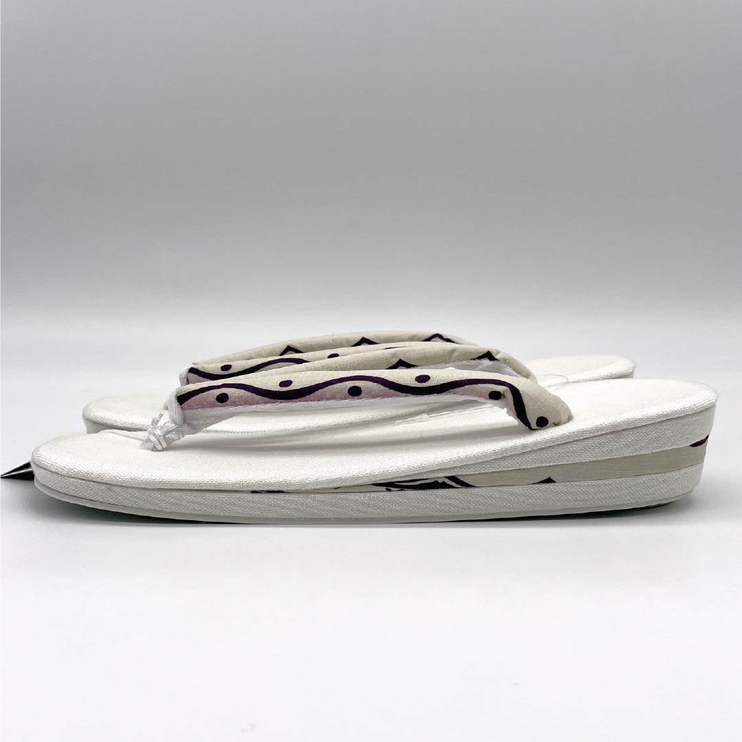 (新品)草履 亜麻 NEWランク 夏草履 亜麻草履 日本製 夏用 長さ24cm Lサイズ 白系 1122001701411