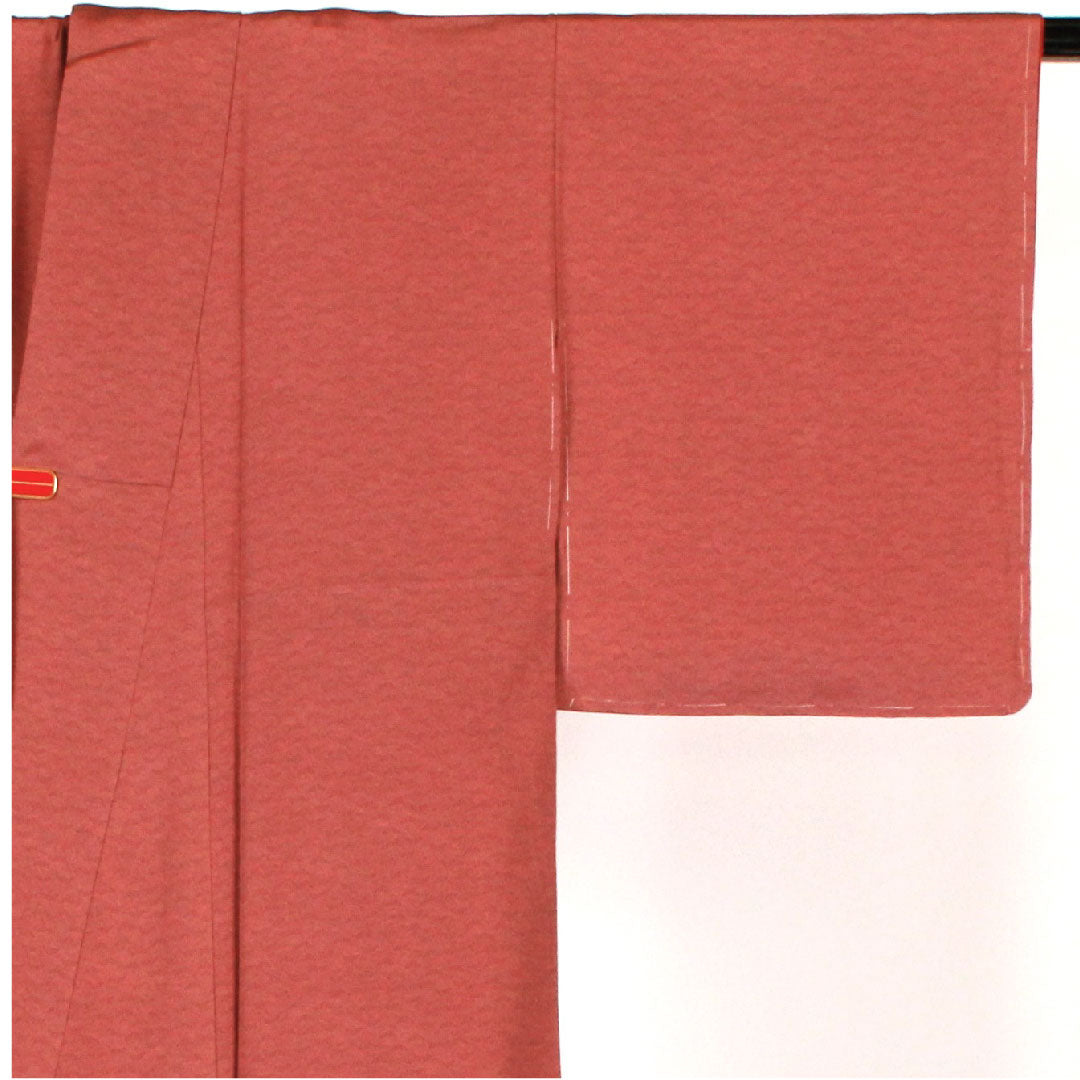 小紋 身丈157cm 裄丈63cm 袷 江戸小紋 松柄 草木染 正絹 Aランク ピンク系 1115000683313