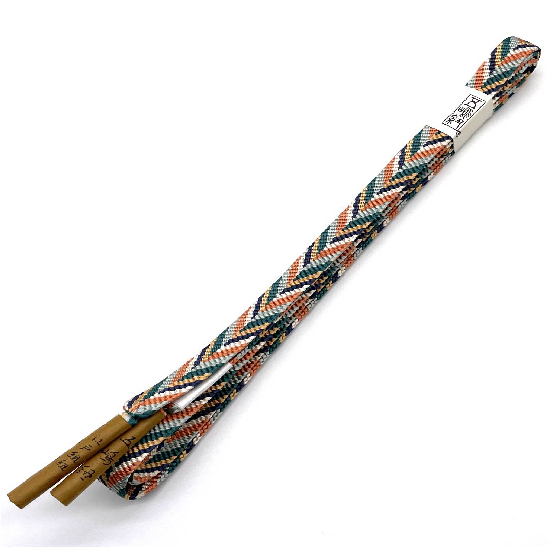 (New old stock) Obijime, pure silk, quarter-length cord, gradation, Goshima cord, Edo braid, long, length approx. 175cm, width approx. 1.5cm, casual, S rank, gradation style, 1135001322999