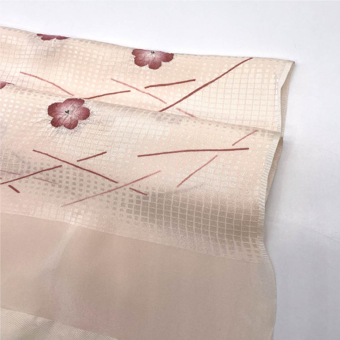 帯揚げ 正絹 Sランク セミフォーマル 薄肉色(うすにくいろ) 部分絞り 梅 長さ約174cm 幅約28cm ピンク系 1136002952913