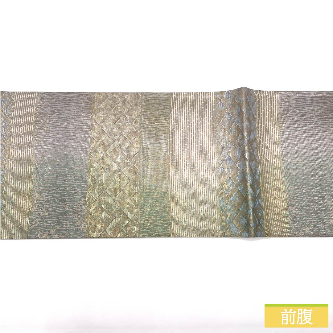 袋帯 正絹 菱 抽象模様 帯丈432cm Sランク 六通 セミフォーマル グラデーション系 1123014802399