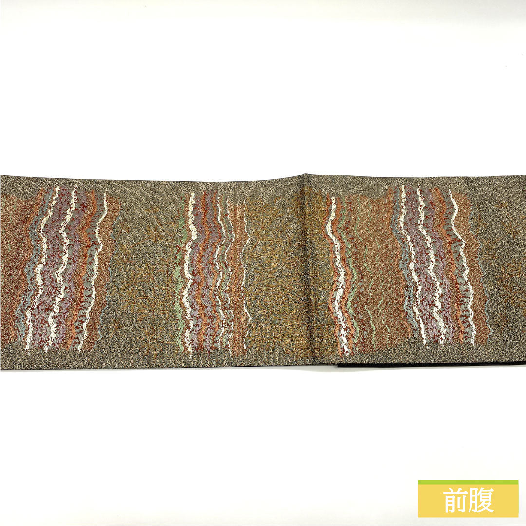 袋帯 正絹 Sランク 抽象模様 帯丈426cm 六通 カジュアル グラデーション系 1123016222399