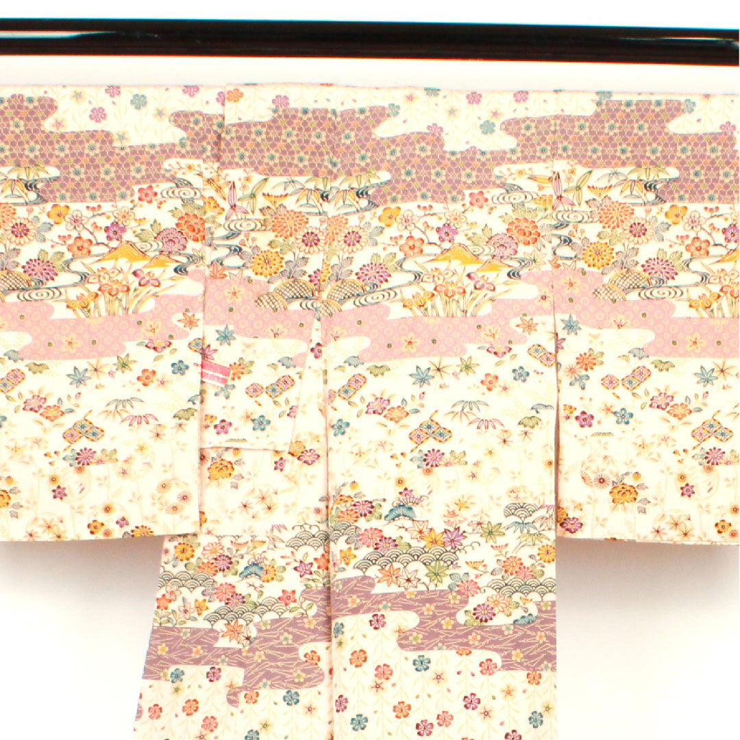訪問着 袷 身丈163cm 裄丈64cm 薄桜色 京紅型 吉祥文様 正絹 Aランク ピンク系 1112001493413