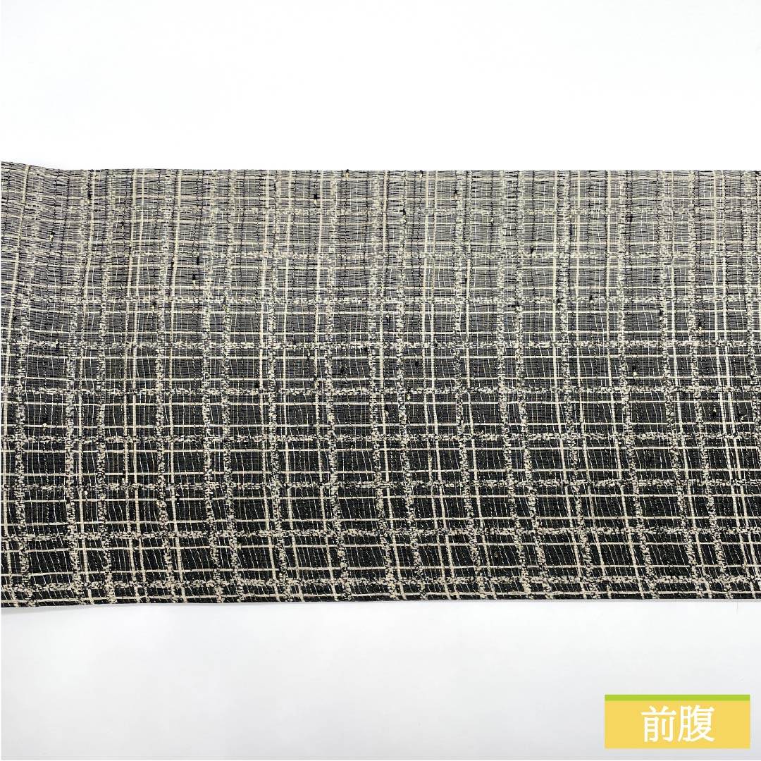 袋帯 正絹 具墨色(ぐずみいろ) 格子 帯丈460cm Sランク 全通 カジュアル グレー系 1123013092422