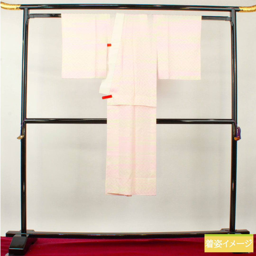 長襦袢 正絹 身丈126cm 裄丈63cm 単衣 ボカシ染 身上げ有り Sランク ピンク系 1129000652313