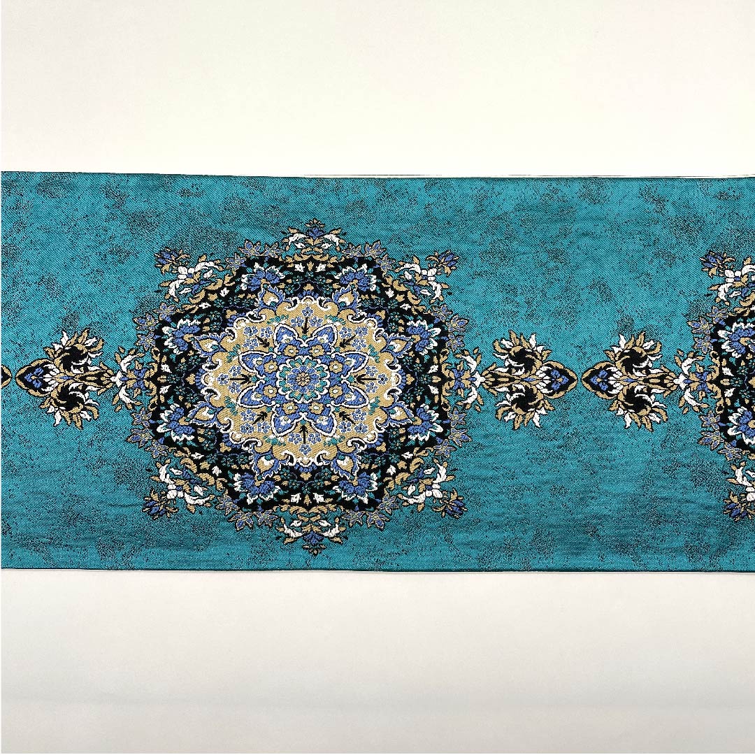 (Unmade) Fukuro Obi (Hekishoku-iro) Persian pattern, Length 466cm, Pure silk, New rank, Six-pass, Semi-formal, Green, 1123009041419