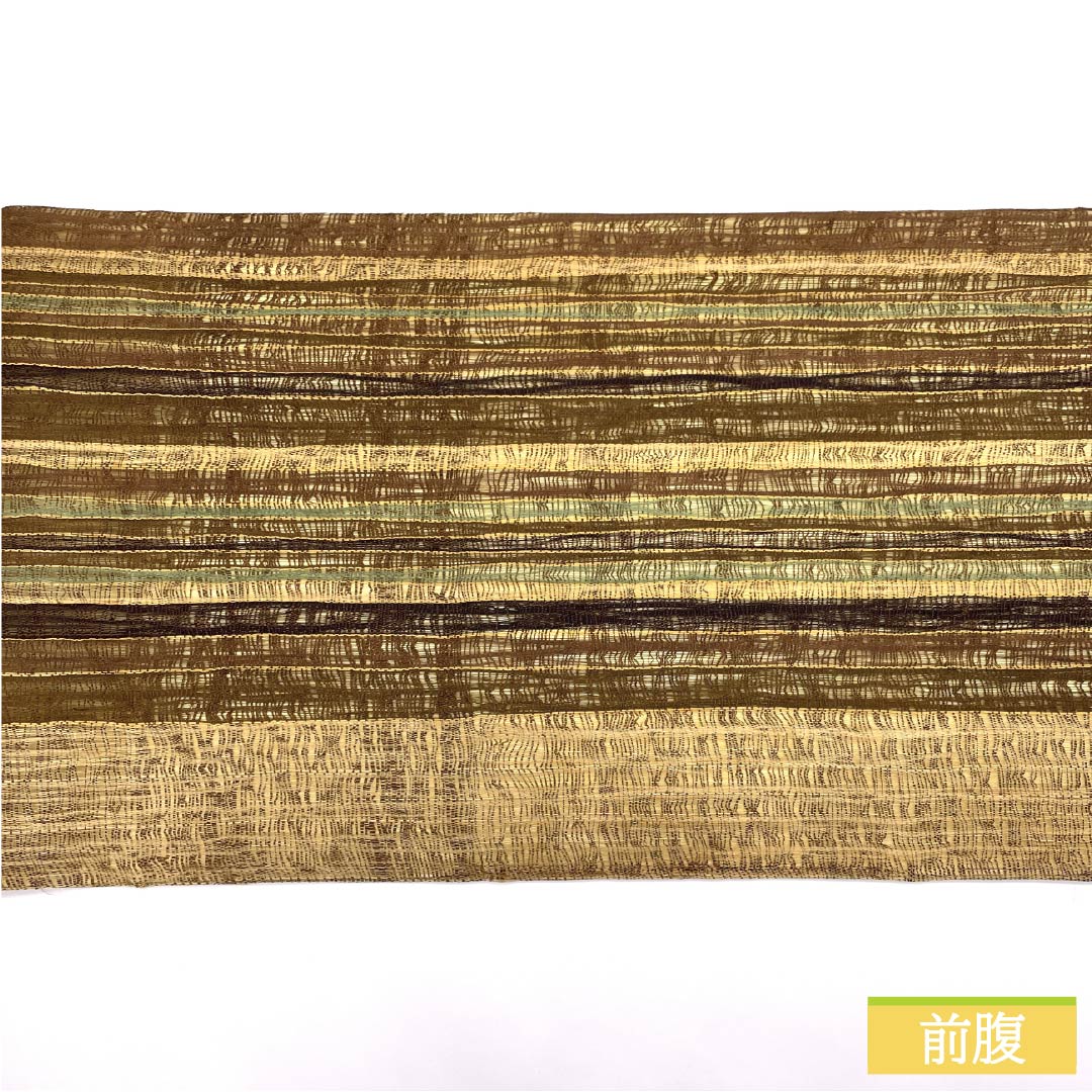 袋帯 正絹 櫛織 縞模様 宮階織物 西陣 帯丈440cm Sランク 全通 カジュアル グラデーション系 1123013042399