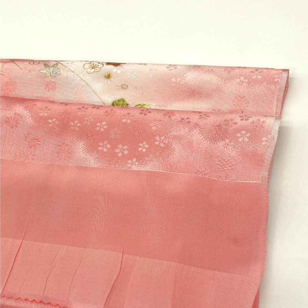 New Old Stock Obijime and Obiage Set, Pure Silk, New Rank, Peach Pink, Hand-braided Cord, Classic Pattern, Length approx. 160cm, Width approx. 1.7cm, Semi-formal, Pink Tones, 1141000581313
