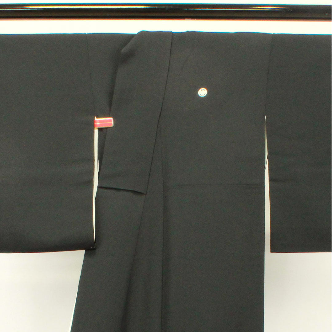 黒留袖 身丈165cm 裄丈62.5cm 袷 京友禅 花車 丸に五三桐 正絹 Sランク 五つ紋 黒系 1111000602510