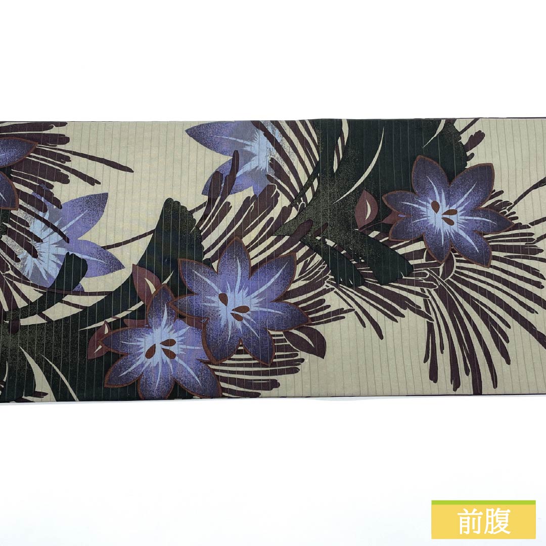 (京袋帯)名古屋帯 ポリエステル Sランク 絹鼠色(きぬねずいろ) 京袋帯 染め帯 洋花 帯丈364cm 全通 カジュアル グレー系 1124010922322 開き仕立て