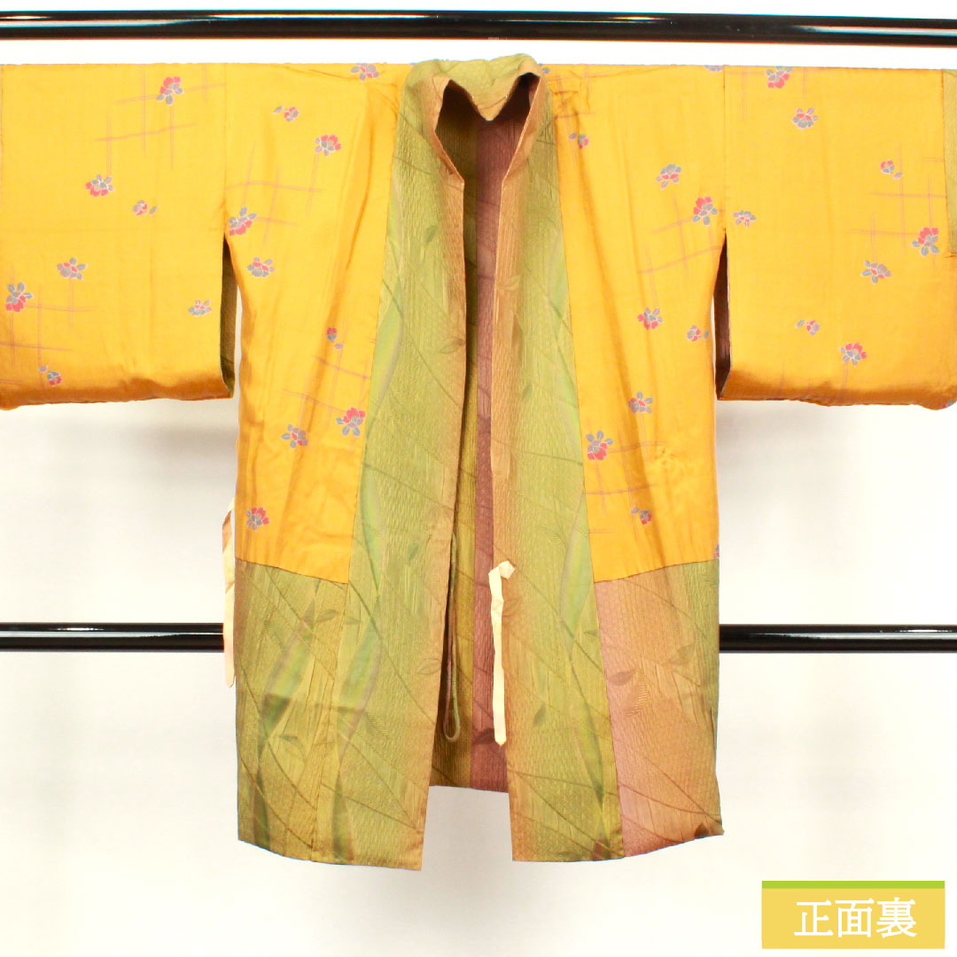 Travel wear, pure silk, length 100cm, sleeve length 67.5cm, floral pattern, S rank, lined, gradient, 1117000622999