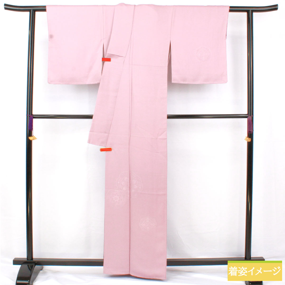 Plain color, pure silk, length 163cm, sleeve length 67cm, red obi, plain tsukesage, copper mirror, basting thread included, lined, S rank, purple 1114001832420