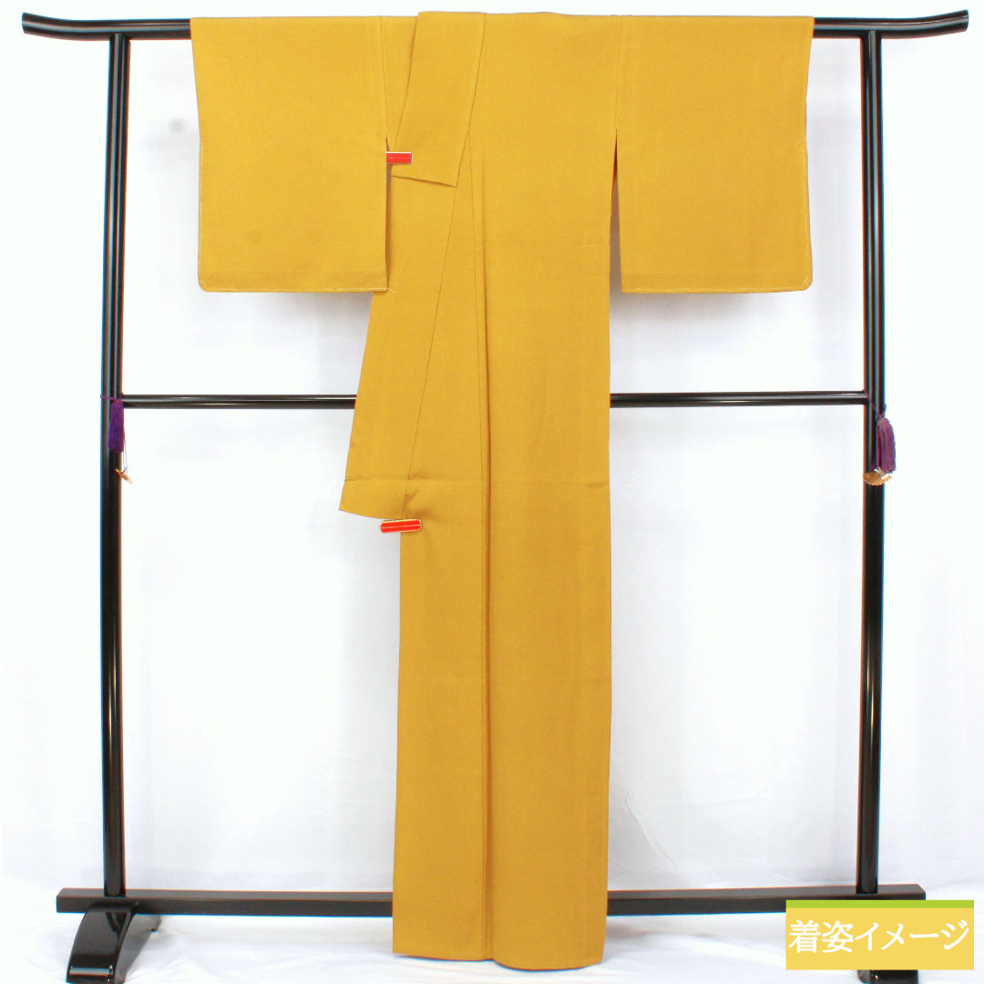 Plain color, pure silk, length 164cm, sleeve length 64.5cm, ochre color, plain color, one crest, bellflower, single layer, A rank, yellow, 1114002083423