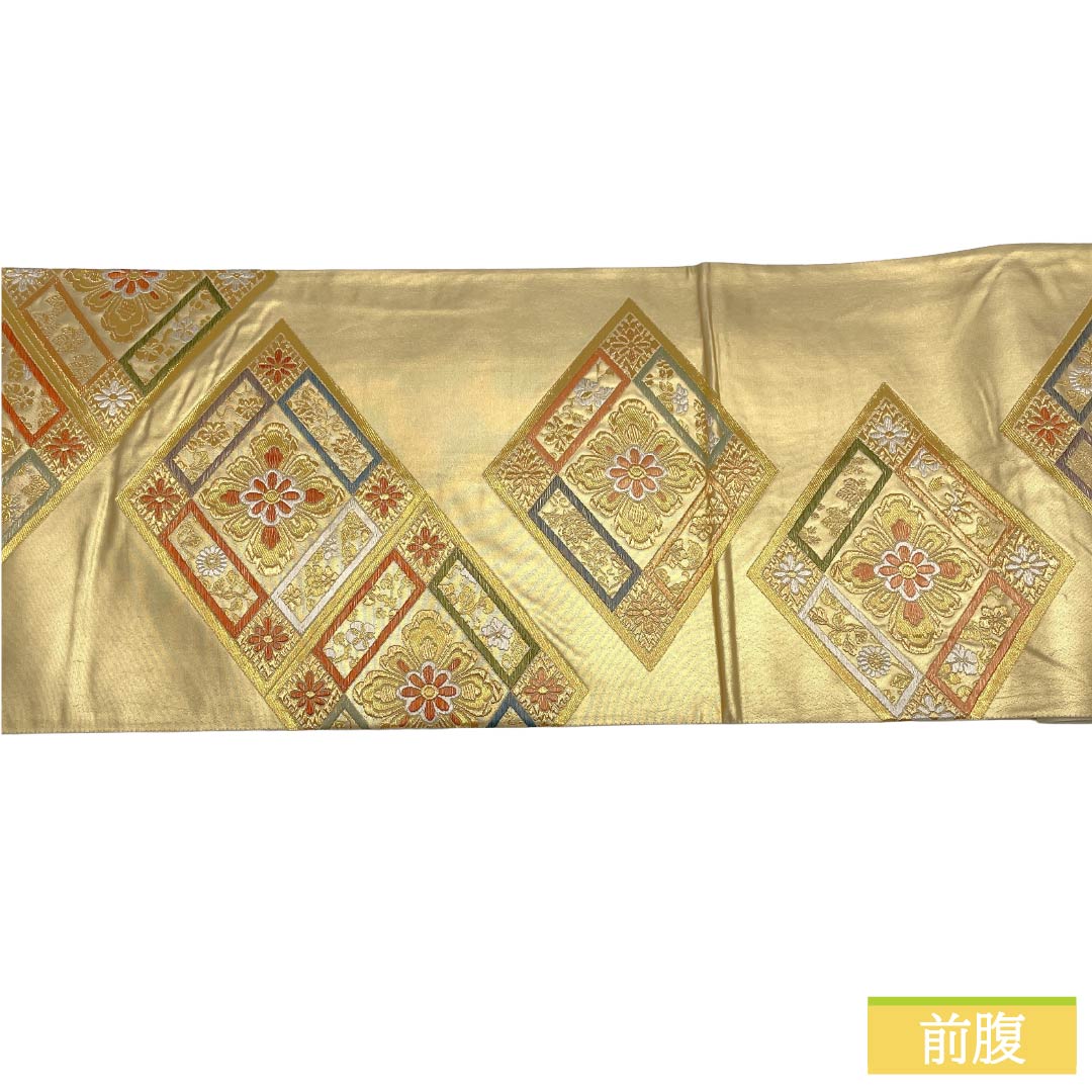 袋帯 正絹 Aランク 金色(きんいろ) 唐織 引箔 振袖用 留袖用 帯丈434cm 六通 フォーマル 金系 1123018663321