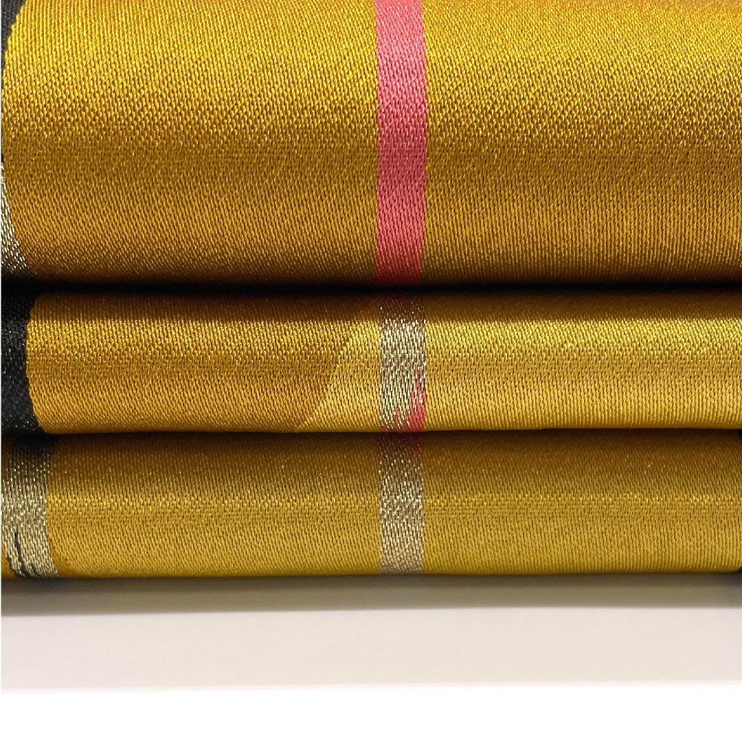 半幅帯 ポリエステル 蜜柑茶色(みかんちゃいろ) ストライプ 幾何学模様 モダン リバーシブル 帯丈352cm 茶系 Sランク 1125001282314