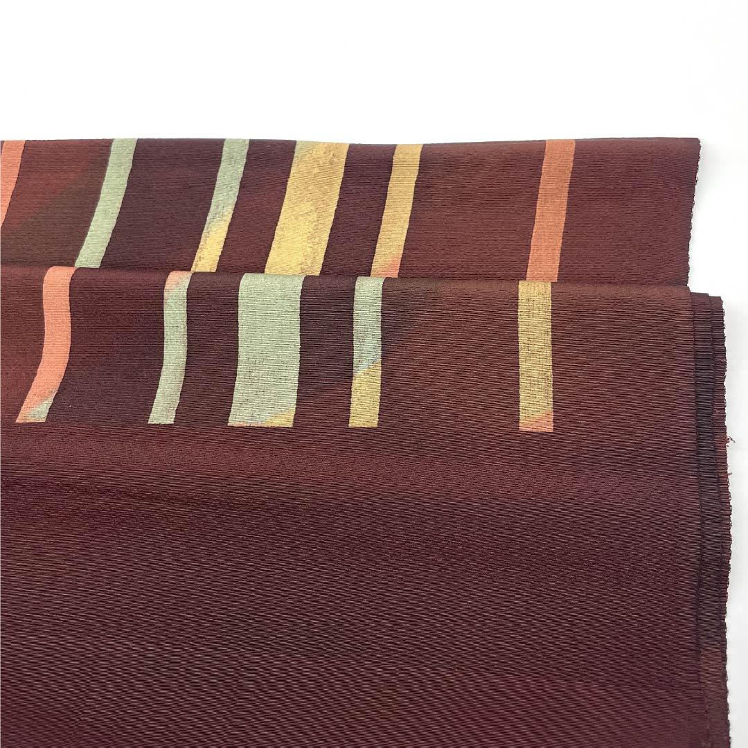 Obiage (sash sash) made of pure silk, S-rank, casual, iron-black, striped, approximately 184cm long, 30.5cm wide, brown, product number 1136002052914