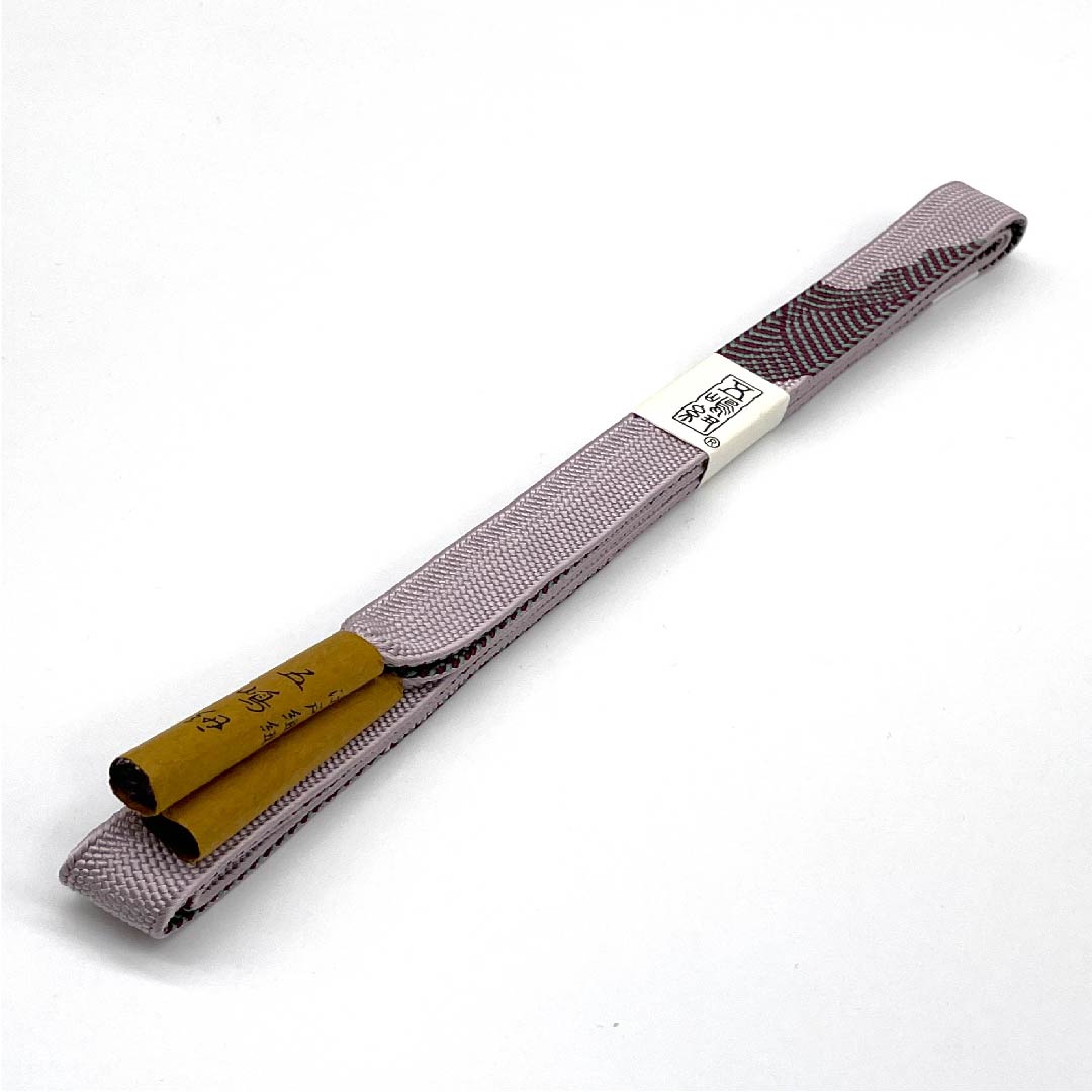 (新古品) 帯締め 正絹 四分紐 白藤色(しろふじいろ) 五嶋紐 江戸組紐 新古品 長さ約162cm 幅約1.7cm カジュアル Sランク 紫系 1135002902320